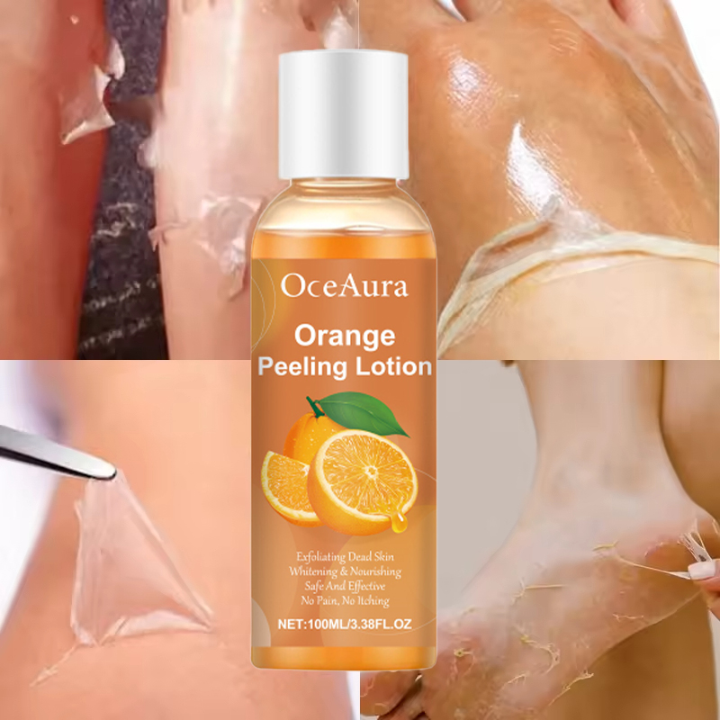 Skincare Skintific - 優しいピールオフボディオイル、オレンジ角質除去ジェルローション、剥がせるマスクで古い角質を除去、肌を滑らかに、楽しいスキンケアの習慣