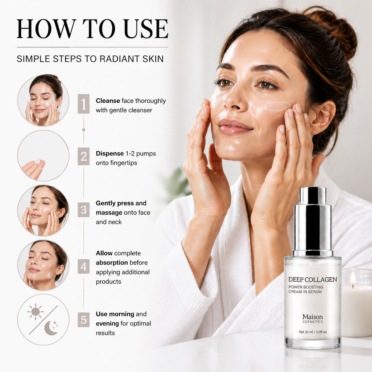 ディープコラーゲンセラム、女性用美容液、小じわを滑らかにする - Skincare Skintific のレビューと価格
